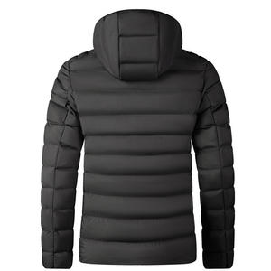 Chaqueta de Invierno para Hombre con Capucha y Bloques de Color, Cuello Alto, Cierre de Cremallera, Cortavientos, Ajuste Holgado Informal, Relleno de Poliéster - Product Image 2