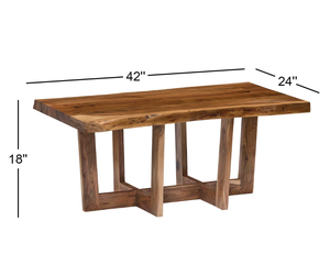 Table basse rectangulaire en bois de récupération durable, facile à assembler, style rustique, meubles de salon, utilisation pour salle à manger et entrée - Product Image 4
