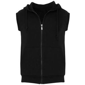 Men <b>Sleeveless</b> Summer Zipper-Up <b>Hoodie</b> for Bodybuilding Fitness Lightweight Quick Dry Breathable Fleece Polyester Cotton Custom - Product Image 3
