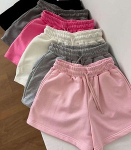 กางเกงขาสั้นเอวสูงสีพื้นสำหรับผู้หญิง สไตล์ลำลอง ใส่สบาย เหมาะสำหรับเล่นกีฬา ผ้าฝ้าย 100% สำหรับวิ่ง - Product Image 5
