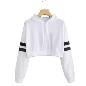 Sweats à capuche à manches longues pour femmes de haute qualité haut court personnalisé à épaules tombantes avec pull d'hiver - Product Image 3