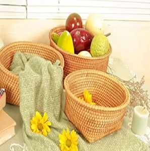 Bol à fruits en rotin fait main, avec ventilation naturelle, garde les fruits frais plus longtemps, passe au lave-vaisselle, style moderne et luxueux - Product Image 3