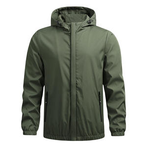 Blouson Bomber Décontracté Personnalisable pour Homme, Col Montant, Couleur Unie, Toile Légère, Coupe Ample, Doublure Polaire, Coupe-Vent pour l'Hiver - Product Image 6