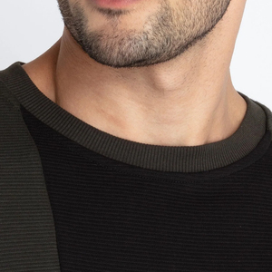 Sweat-shirt à col rond pour homme, couleur unie, coupe classique, tissu tricoté, vêtement décontracté - Product Image 6