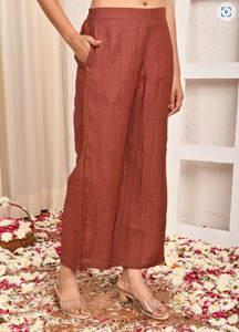 Brown Silk Crinkle <b>Kaftan</b> Co-Ord Set - Product Image 6