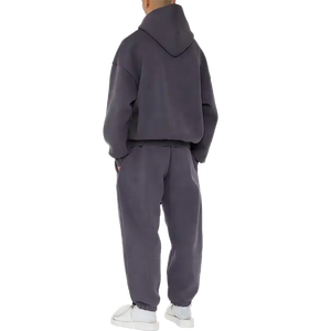 Ensembles de survêtements unisexes en molleton 100 % coton épais avec impression personnalisée en relief, coupe oversize vintage délavée à l'acide pour hommes - Product Image 4
