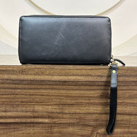 Grosir Pabrik dompet kartu panjang RFID Fashion mewah dompet gelang kulit asli Clutch ritsleting kustom minimalis wanita
