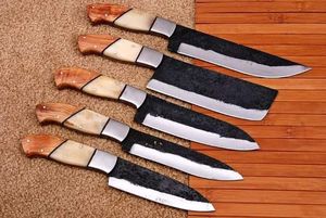 Couteau de chasse Bowie de haute qualité en acier inoxydable Stigma, manche en bois, étui en cuir, lame à pointe fixe, couteau d'extérieur - Product Image 2
