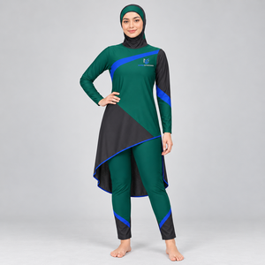 Ensemble Burkini 4 Pièces Tendance et Modeste avec Logo Avant, Respirant, Séchage Rapide, Bas Taille Haute - Product Image 2
