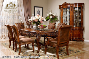 Juego de Comedor Victoriano en Negro y Dorado Pulido, el Mejor Juego de Comedor de Madera Premium, Juego de Comedor con Mesa Tallada en Negro y Dorado - Product Image 3