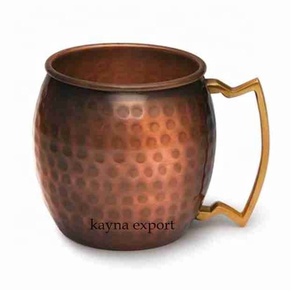 Tasses à mule en cuivre martelé avec poignée en cuivre Utilisation de la tasse en cuivre la plus abordable et la plus durable pour l'eau potable et les sodas - Product Image 2