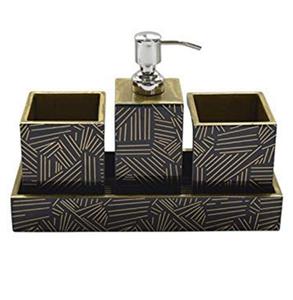 ชุดอุปกรณ์ห้องน้ำ MDF ตกแต่งลายเคลือบ 4 ชิ้น สำหรับบ้านและโรงแรม ที่วางแปรงสีฟัน ราคาประหยัด - Product Image 1