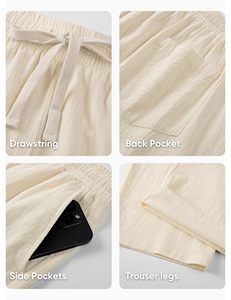 Baggy Fit Men's Casual <b>Trousers</b> 100% Cotton Solid Soft Yoga Lightweight Fashion Streetwear Lounge Casual Pants with Pockets - Product Image 6