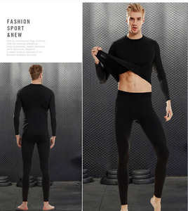 Ensemble de sous-vêtements thermiques pour homme de qualité supérieure, toutes saisons, tissu en spandex/polyester, respirant, séchage rapide, écologique, grande taille - Product Image 3