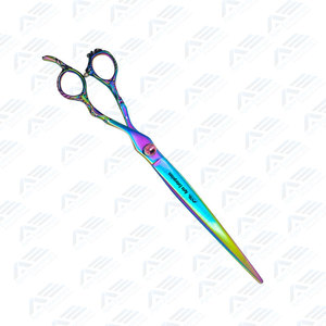 Professional Rainbow Curved Thinning Pet Gold <b>Titanium</b> Pet Grooming Scissors Products Pet Care Products Scissors - Product Image 3