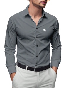 Men's 100% Cotton Formal Dress <b>Shirts</b> Long Sleeve Breathable Anti-Wrinkle for <b>Office</b> European Uniform Casual Business Wear - Product Image 3