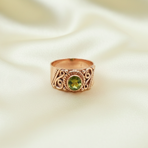 925 Sterling Silver <b>Peridot</b> <b>Ring</b> Vintage Filigree Floral Design Rose Gold Yellow Gold Plated Handmade Boho Statement Jewelry - Product Image 3