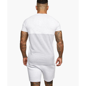 Ensemble deux pièces décontracté homme : T-shirt uni à manches courtes et short, personnalisable avec logo – Idéal pour l'été - Product Image 4