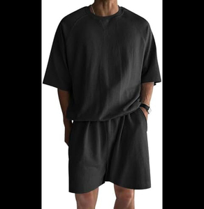 Ensemble deux pièces pour homme Ryehack, t-shirt à col rond et short d'été, ensembles de survêtements, ensembles de sport avec poches - Product Image 1