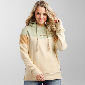 Custom Women Color Block Hoodie Pullover Heavyweight Fleece Hoodies Sweatshirt Thick <b>Winter</b> Warm Rope Drawstring Ladies Hoody - Product Image 1
