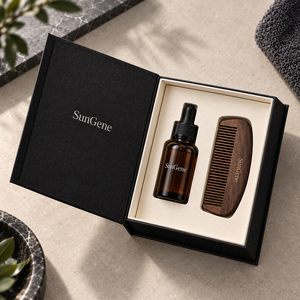 กล่องหนังสือแม่เหล็ก SunGene สีดำ สำหรับน้ำมันใส่เคราและหวีจัดแต่งทรง - Product Image 3