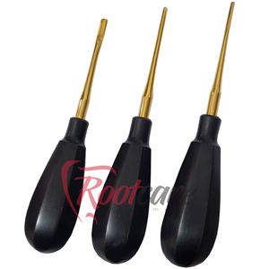 Último Set Premium de Cuidado Radicular Dental, Elevador de Raíces de 3 Piezas (2, 3, 4 mm) con Recubrimiento Dorado, Implantes Manuales Quirúrgicos Clase I CE - Product Image 1