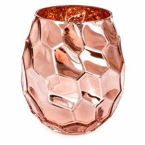 Vaso de Cobre con Diseño Geométrico de Diamante en Oro Rosa de Lujo, Texturizado, para Decoración Moderna del Hogar, Venta al Por Mayor - Product Image 1
