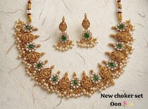 High Quality Traditional South Indian Ethnic Brass Bridal <b>Set</b> Zircon Flower Design Rose Gold Plated Third Party Wedding - Product Image 3