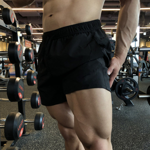 Shorts de sport pour hommes, personnalisés, à séchage rapide, confortables, unis, pour la course à pied et la musculation, vente en gros - Product Image 2