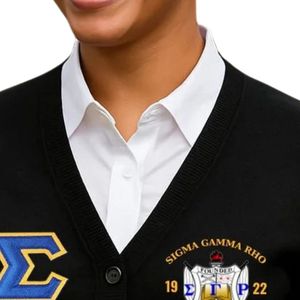 Cárdigan Unisex Sigma Gamma Rho, Suéter de Punto con Botones y Letras Griegas Personalizadas, Manga Larga, Ropa Universitaria para Hermandades y Fraternidades - Product Image 2