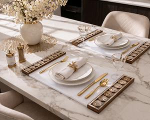 Luxury Mother of Pearl Inlay Acrylic Wood <b>Handle</b> Serving Tray Arabic Style Handmade Rectangular Decorative Tray Ramadan & Eid - Product Image 3