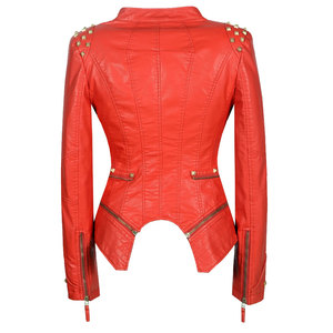 Chaqueta de Cuero Sintético para Mujer, Prenda Exterior Elegante para Invierno, Abrigo Informal Transpirable con Forro de Nailon - Product Image 2