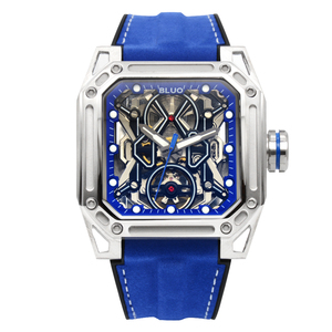 Montre mécanique de luxe rétro unique pour homme, design creux type barillet, haute qualité, vente en gros, ODM OEM - Product Image 2
