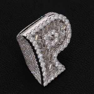 Bague de mariage pour homme personnalisable en argent sterling 925, entièrement pavée de moissanite VVS1, style hip-hop de luxe, certifiée, idéale pour les fêtes - Product Image 2