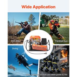 Compresor de Aire para Buceo de 4500 PSI/30 MPa, 60 L/min, Cuatro Cilindros, Parada Automática, Bomba Compresora para Rifle PCP, Compresor de Aire de Alta Presión - Product Image 6