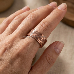 Anillo Premium de Cobre Puro Árbol de la Vida • Banda Botánica Curativa Grabada de Lujo - Product Image 2
