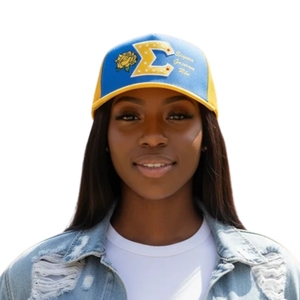 Casquette Trucker Femme Jaune T Rose 1922 avec Broderie Florale, Dos en Maille, Fermeture Snapback Ajustable, Chapeau de Soleil Décontracté Tendance pour l'Extérieur - Product Image 1