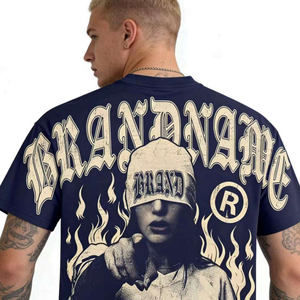 Heavyweight Cotton Breathable Solid Men's Regular Fit <b>T</b>-Shirt with Large Front <b>Back</b> Graphic Printed shirt - Product Image 2