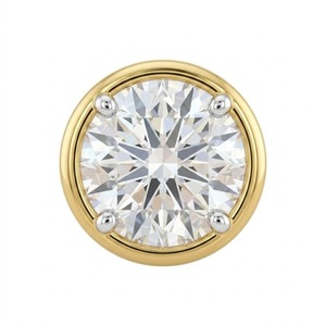 Pendientes de Oro Amarillo de 9K para Hombre con Diamante Cultivado en Laboratorio de Corte Redondo de 0.55CT, Estilo Solitario con Engaste de 4 Puntas, Joyería Fina Personalizada al por Mayor - Product Image 1