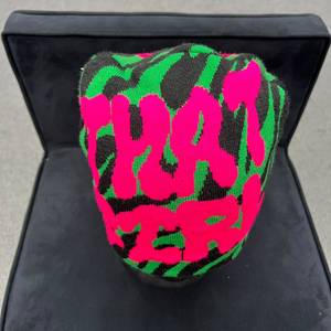 Meilleur bonnet en tricot jacquard rose, vert, noir, unisexe, pour adultes, chaud pour l'hiver, couleur unie, broderie 3D, 100% acrylique, style urbain - Product Image 2