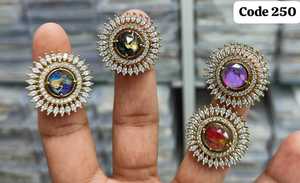 Vintage Sunburst Gemstone Statement <b>Ring</b> <b>Gold</b> Tone Floral Halo <b>Cocktail</b> <b>Ring</b> Elegant Women Fashion Party Jewelry - Product Image 2