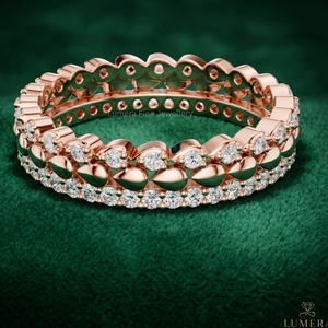 Anillo de Eternidad con Diamantes Cultivados en Laboratorio Certificados por IGI para Mujer |   Anillo de Boda Apilable de Oro Sólido de 9K, 10K, 14K y 18K | - Product Image 2