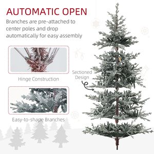 7ft Nordic Pine Christmas <b>Tree</b> 9ft Foldable Hinged Xmas <b>Tree</b> with Snow Easy Assembly Iron LED <b>Lights</b> for Home Office Holiday - Product Image 6