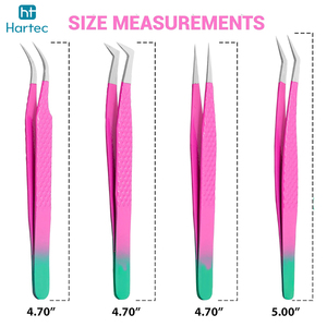 Customized Pink & Green Gradient Color Premium Quality Stainless Steel Beauty Instruments Eyelash Extension and Volume Tweezers - Product Image 3