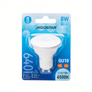 Lampadina Led Aigostar Gu10 8W 6500K Bianco Freddo 640Lm Angolo di illuminazione 120 gradi - Product Image 2