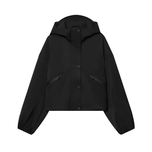 Personalized Women's Hoodie <b>Jacket</b>, Cropped Waterproof Windbreaker for Street Style & Commute Wear - Product Image 1