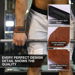 Correas de Cuero para Levantamiento de Pesas de Gimnasio a Precio Económico, Impresión de Logotipo Personalizado, Correas de Cuero de Alta Calidad - Product Image 3