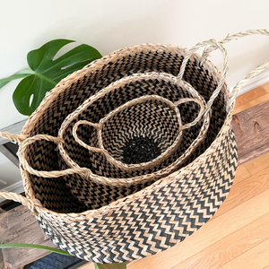 Premium Quality Seagrass Basket for Clothes Storage Foldable Woven Laundry Hamper Eco Friendly Home Organizer <b>Bin</b> <b>Large</b> Size - Product Image 6