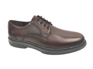 Zapatos Oxford de vestir formales para hombre, color marrón, de piel de oveja, con punta redonda, con cordones, suela de goma acolchada, para oficina y carrera, para todas las estaciones. - Product Image 1