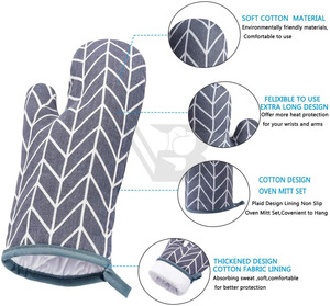 Gants de cuisine extra épais de haute qualité, résistants à la chaleur jusqu'à 350 degrés, pour la cuisson, le grillage et le barbecue - Product Image 3